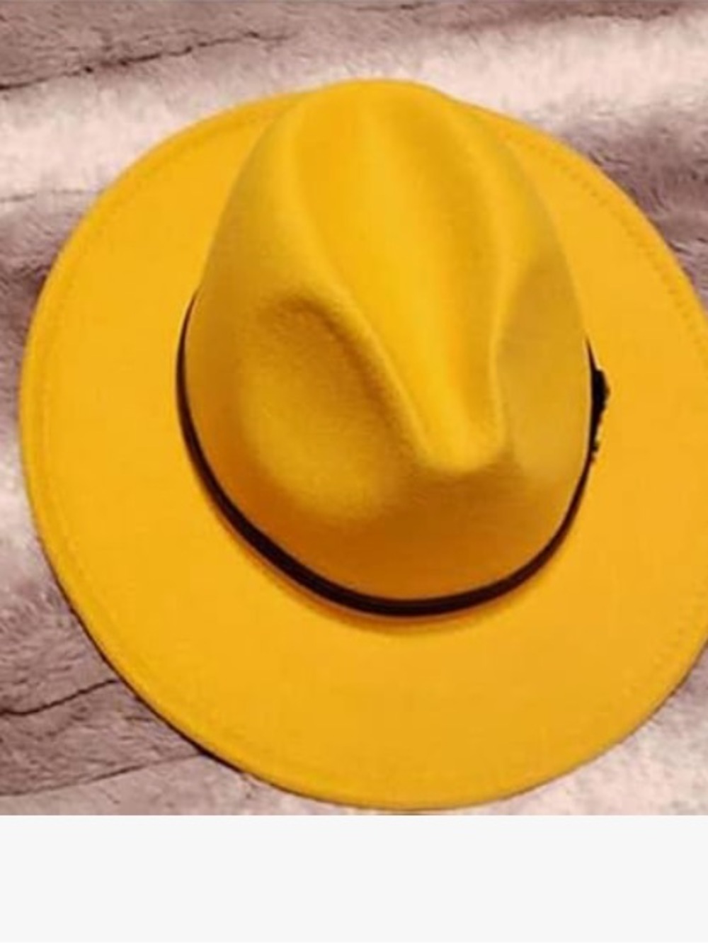 Women’s yellow fedora hat wide brim